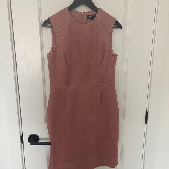 Tahari Suede Sheath Sleeveless Dress - Picture 2 of 4